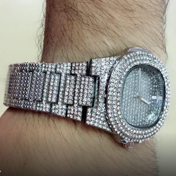 Unisex Crystal Watch Bling Stainless Steel Quartz - Picture 8 of 12